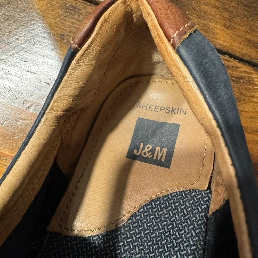 JOHNSTON & MURPHY men's mcguffey plain toe oxford shoes in navy. Size 11 1/2